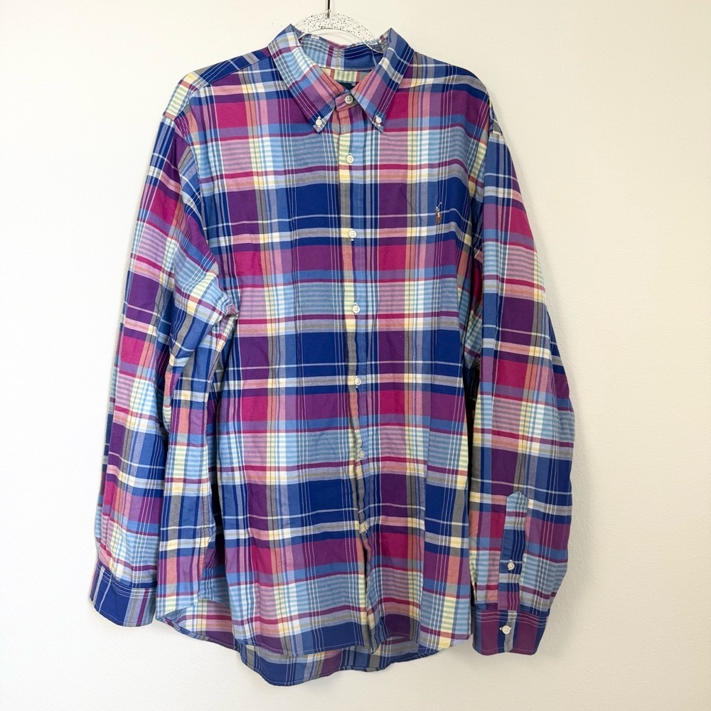 Polo Ralph Lauren men's classic-fit plaid button-down shirt Size XXL Pony